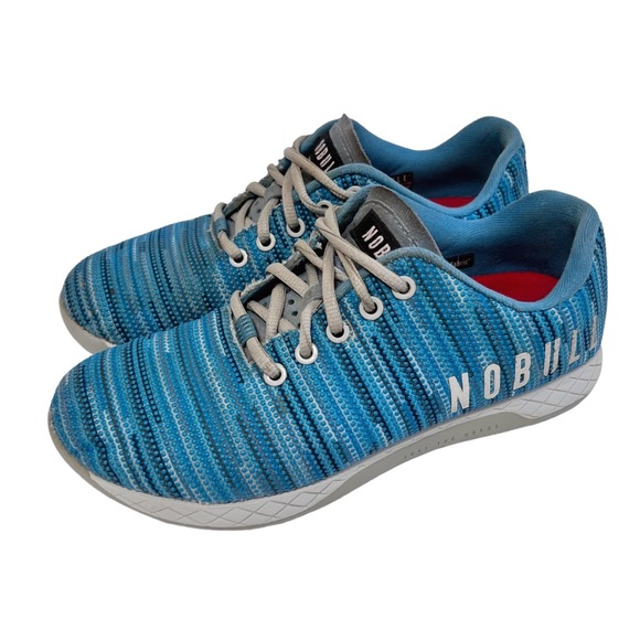 NOBULL Shoes - NoBull Linear Trainer Shoes Blue SuperFabric Breathable Sneakers Women's 9